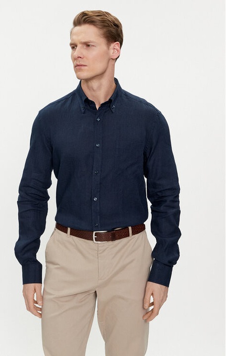 Férfi ing, Paul Shark, 303514037, Lenvászon, Kék, Kék