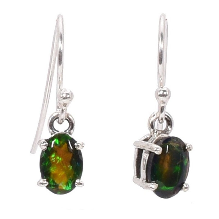 Cercei argint cu opal negru etiopian