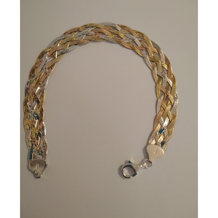 Bratara dama impletita in 5 ag 925 placat cu AU