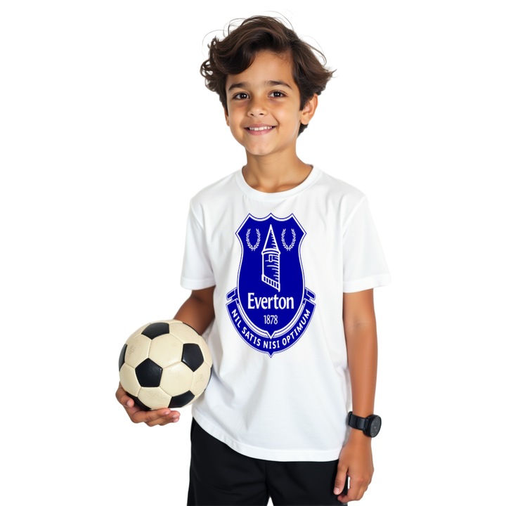 Tricou Sportiv copii Everton FC, Alb