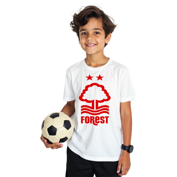 Tricou Sportiv copii Nottingham Forest, Alb