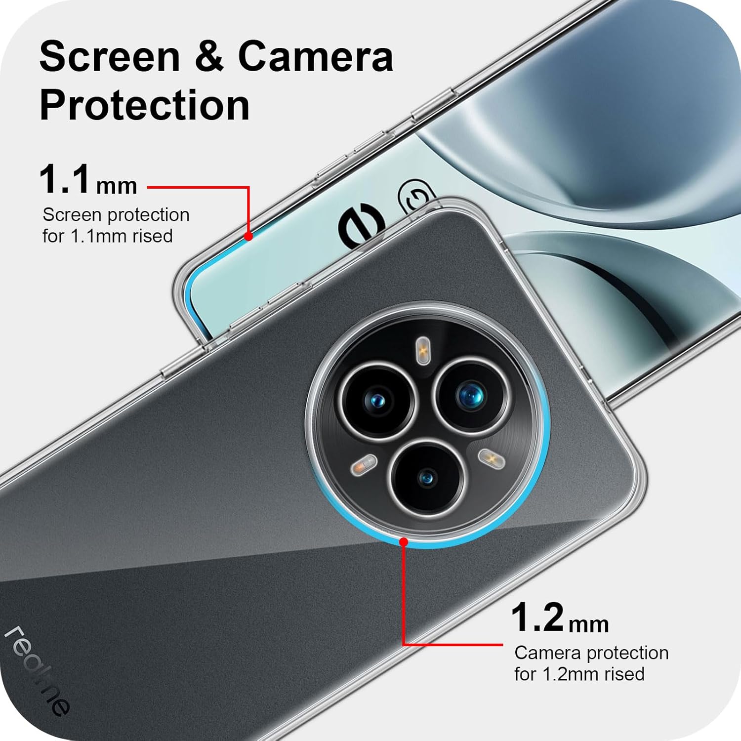 Husa pentru Realme 14 Pro+ Plus Anti-Shock 1.5mm cu protectie lentile Transparent