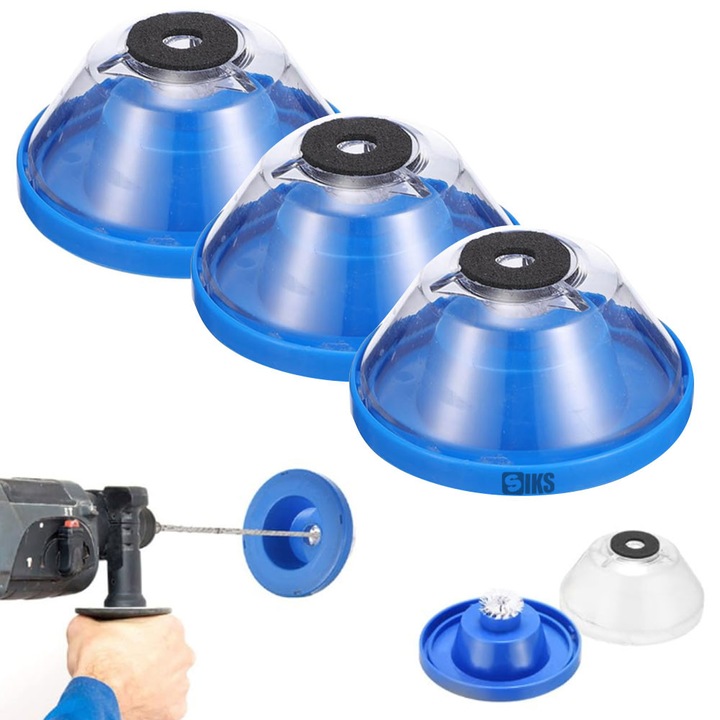 SIKS porgyűjtő adapter készlet fúráshoz, fúrógépekhez, állítható, 4-10 mm, ABS, csúszásgátló, kék