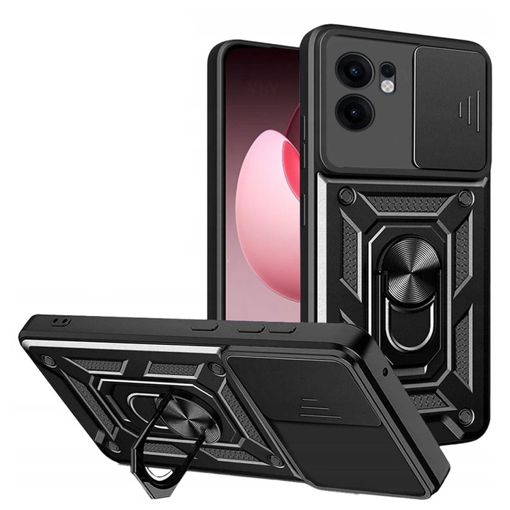 Калъф за Oppo Reno13 F 5G - Smartphosis Camshield - Удароустойчив - Черен