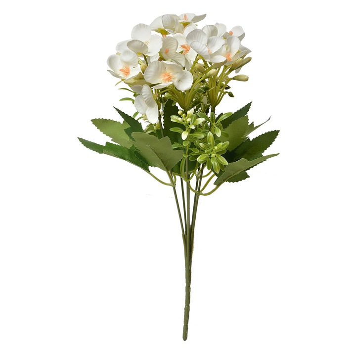 Buchet flori artificiale verzi albe 15x15x30 cm