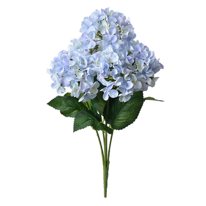 Buchet Hortensii artificiale albastre verzi 15x15x45 cm