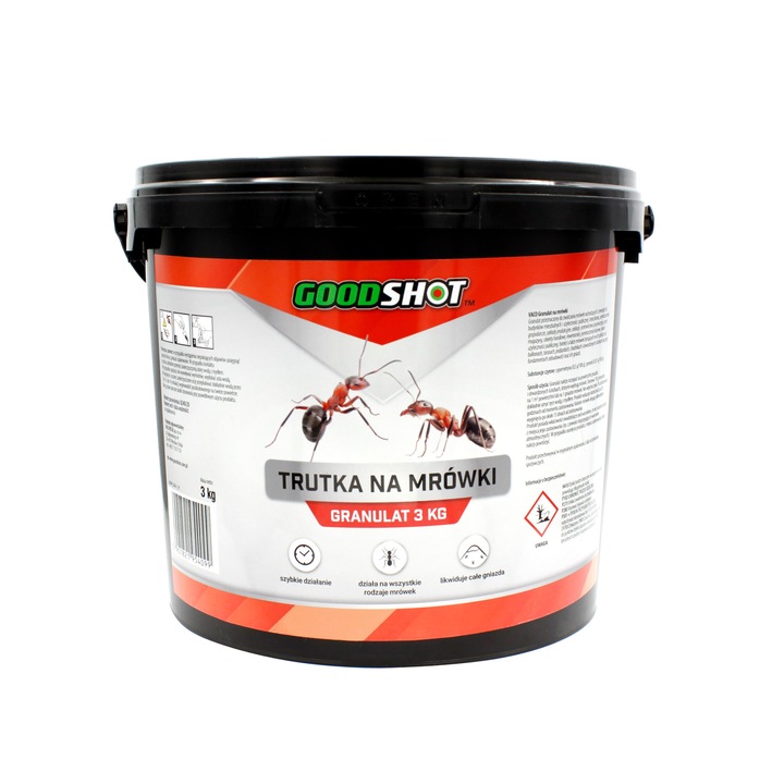 Preparat pentru maracini, GOODSHOT, granulat 3kg, eficient impotriva tuturor tipurilor de furnici, utilizare interioara si exterioara