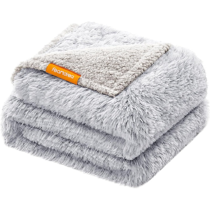 Caciula pentru caini, FEANDREA, polar Sherpa, impermeabila, 152x127cm, gri