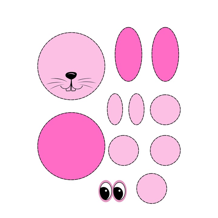 Plansa Iepuras de Paste, carton 350g, color, Activitate pentru copii "Decupeaza si lipeste!"