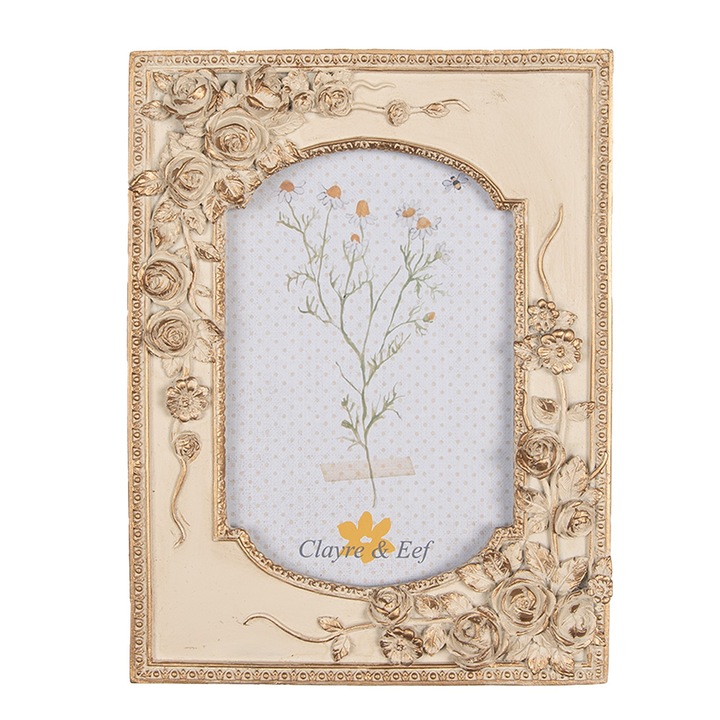 Rama foto masa, perete polirasina bej aurie 16x3x21 cm, 10x15 cm