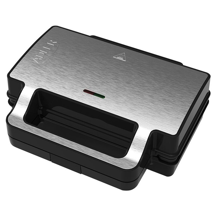Sandwich maker 2in1, 1400W, Placi Antiaderente si detasabile, Indicator luminos, Argintiu