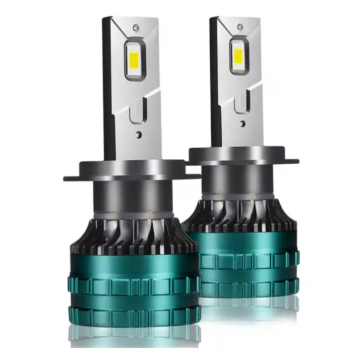 2 db LED autó izzó készlet H7, 180W, 6500K, Canbus, 15000Lm, V15, hibamentes, INELAG