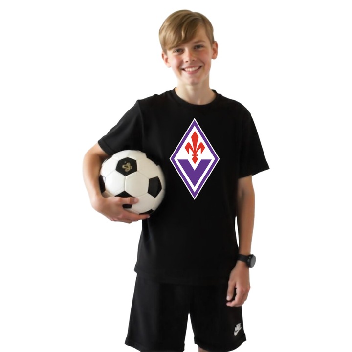 Tricou Sportiv copii Fiorentina Fc, Negru