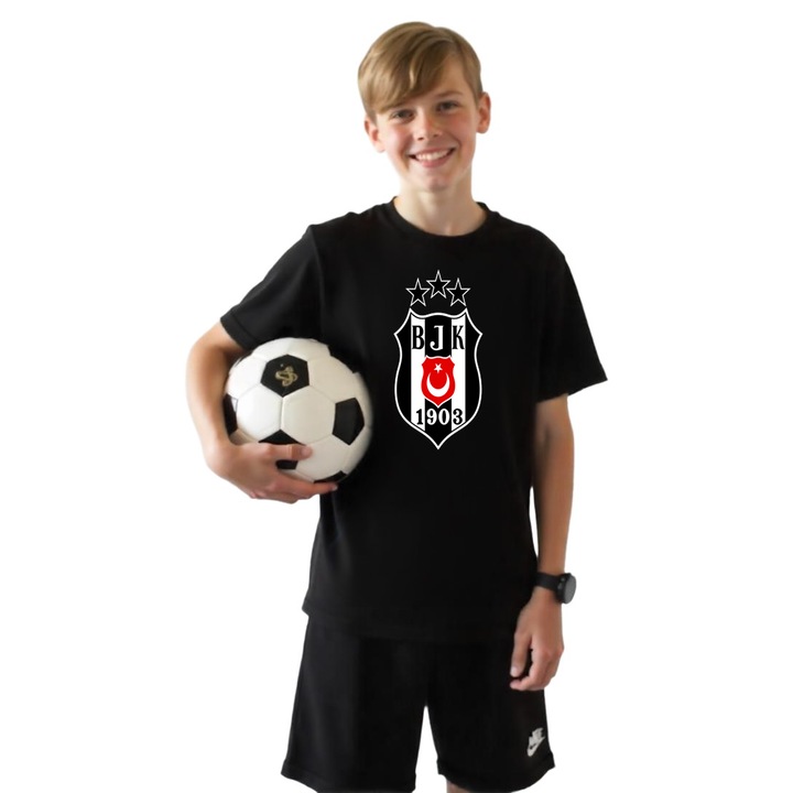 Tricou Sportiv copii Besiktas JK, Negru