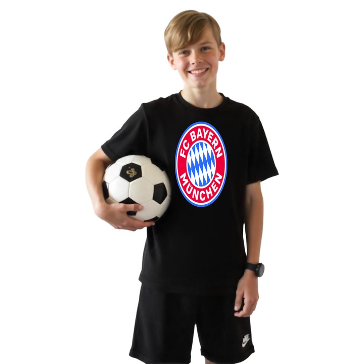 Tricou Sportiv copii Bayern Munchen FC, Negru