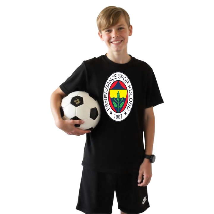 Tricou Sportiv copii Federation Monegasque, Negru