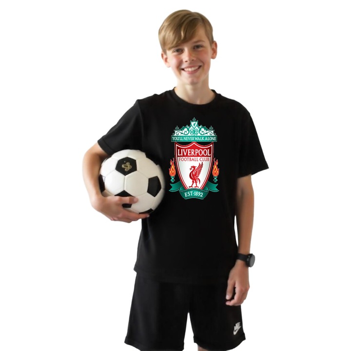 Tricou Sportiv copii Liverpool FC, Negru