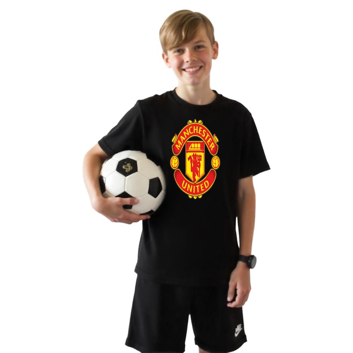 Tricou Sportiv copii Manchester United FC, Negru