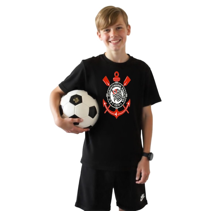 Tricou Sportiv copii Sport Club Corinthians, Negru