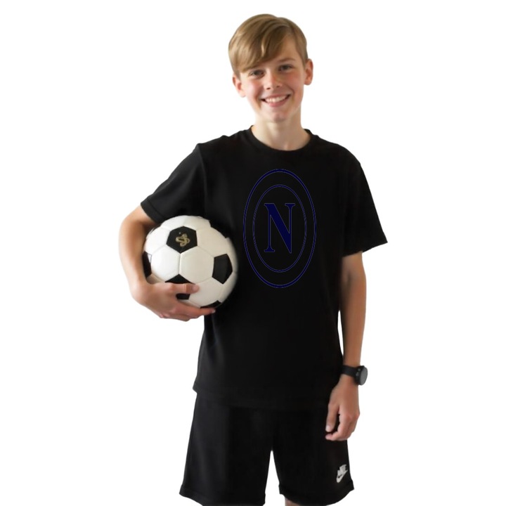Tricou Sportiv copii SSC Napoli, Negru