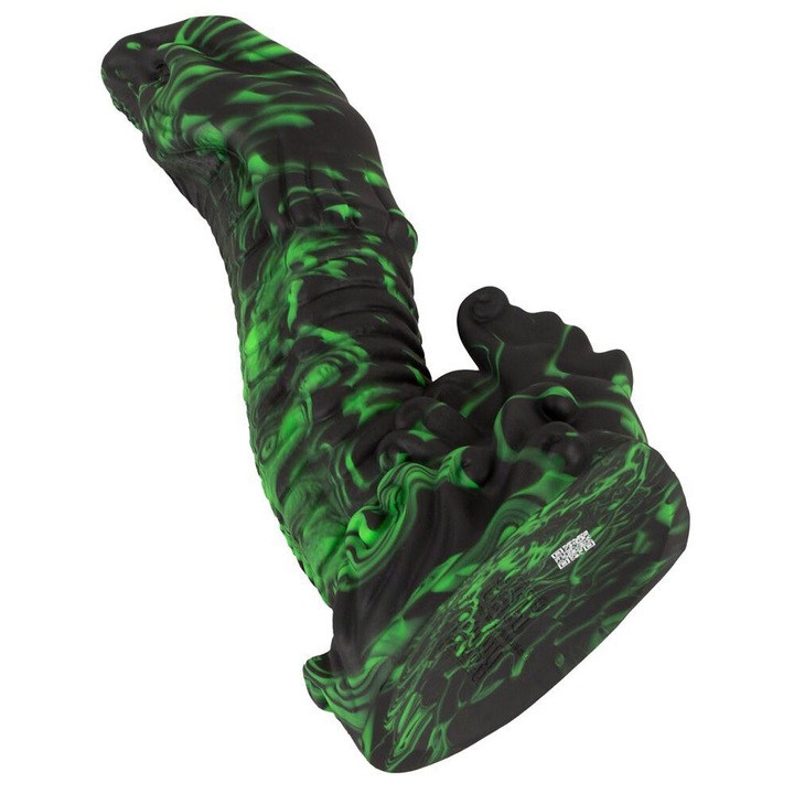 Дилдо Orion, Вендуза, Силикон, 22 см, Черен/Зелен