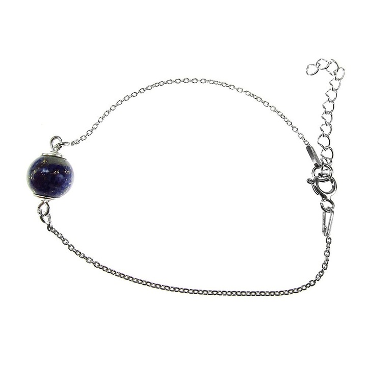 Bratara argint cu Lapis Lazuli, GlamBazaar, 16 cm, cu Lapis Lazuli, Albastru, tip bratara de argint 925 cu pietre naturale