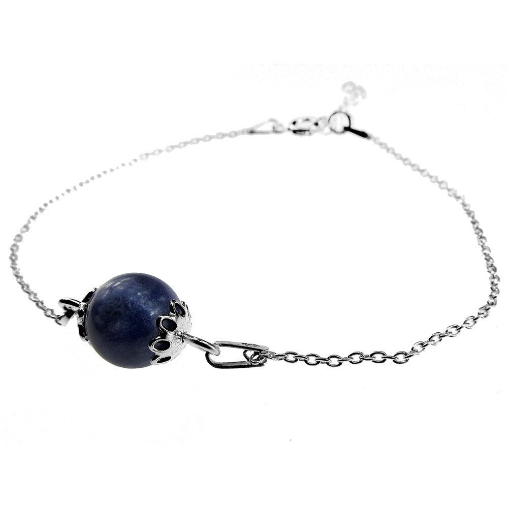 Bratara argint cu sodalit, GlamBazaar, 16 cm, cu Sodalit, Albastru, tip bratara de argint 925 cu pietre naturale
