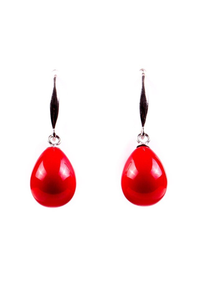 Cercei Argint Red Drop Bijouxmania