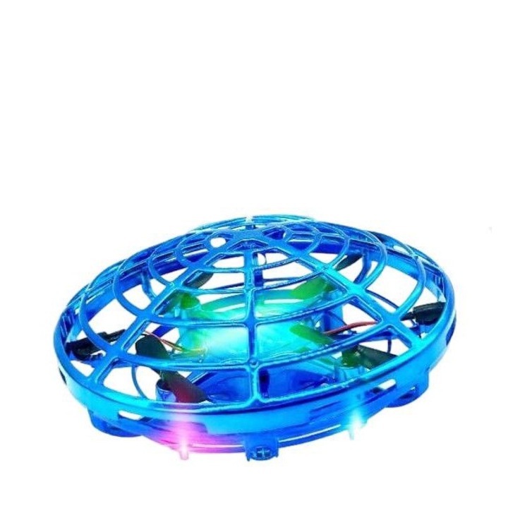 Gyerek drón, UFO dizájn, 2 sebesség, 3 érzékelő, 5 LED, 11x11x5,5 cm, kék