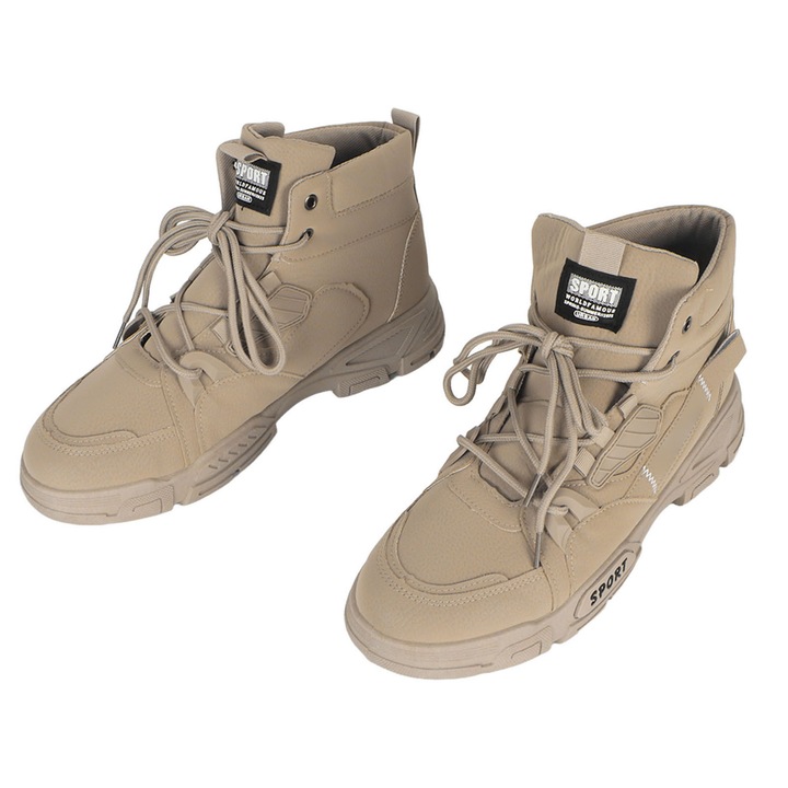 Férfi munkacipő, Csúszásgátló, Vízálló, Ekobőr, Khaki, 44