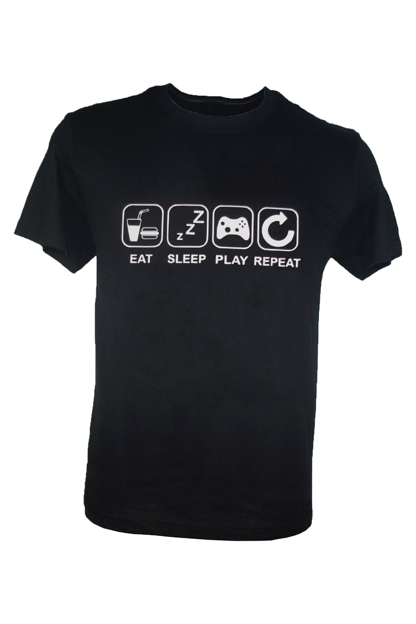 Tricou Eat Sleep Play Repeat, Negru