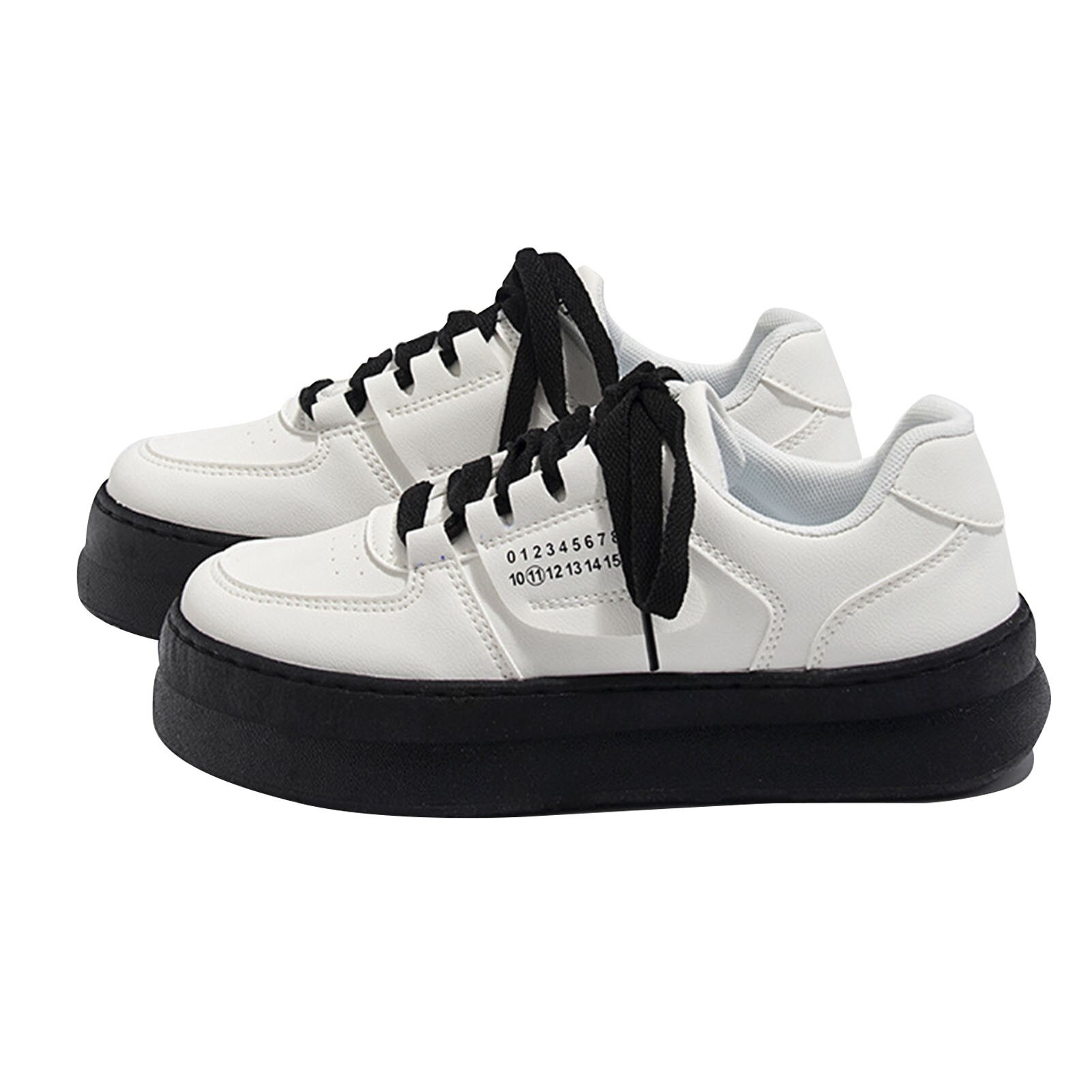 Маратонки за дами, еластична подметка, удобни, черно/бели