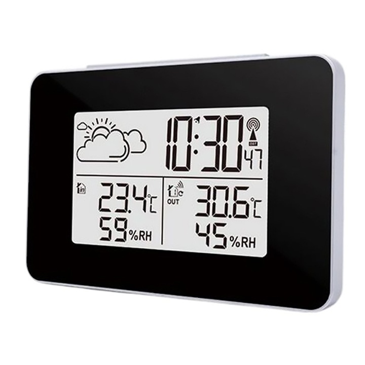 Termometru digital, AMRINUGL, statie meteo wireless, masurare umiditate, afisaj HD VA, mecanism atomic