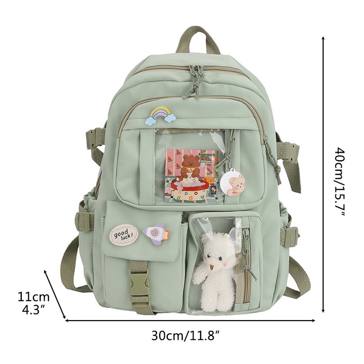 Rucsac Kawaii mare capacitate dragut urs accesorii rucsac pentru scoala multi-buzunar japonez ghiozdan pentru fete adolescente