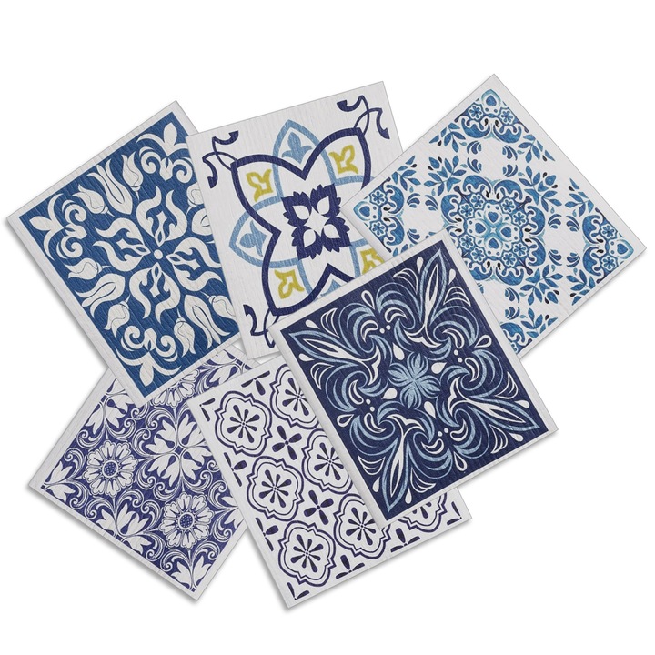 Комплект от 6 шведски кухненски кърпи, AMRINUGL, абсорбиращи, 20x18 см, различни шарки