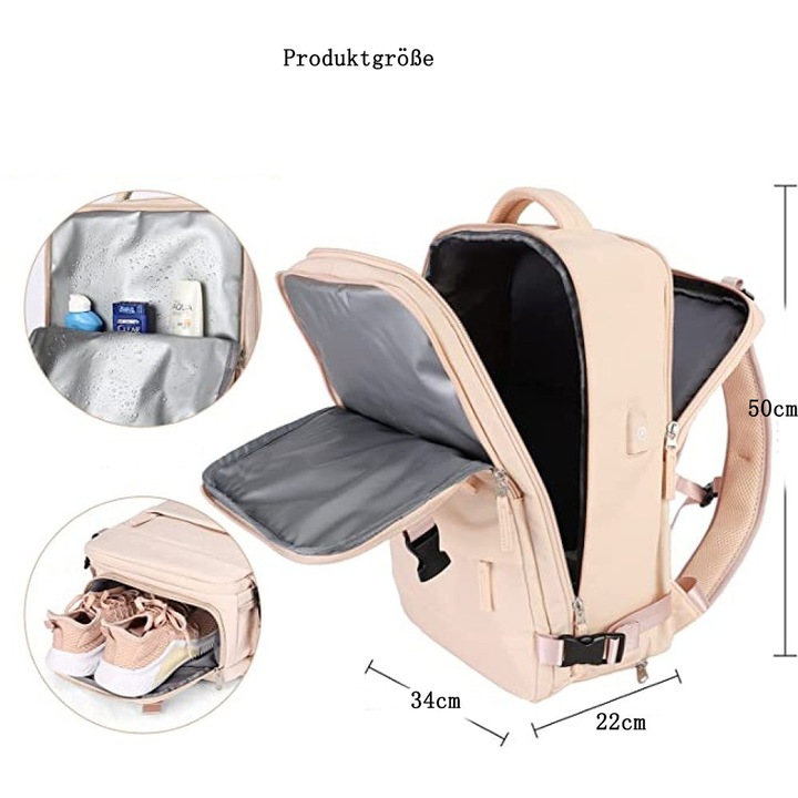 Rucsac de calatorie mare Enforose, compartiment pentru laptop, design anti-furt
