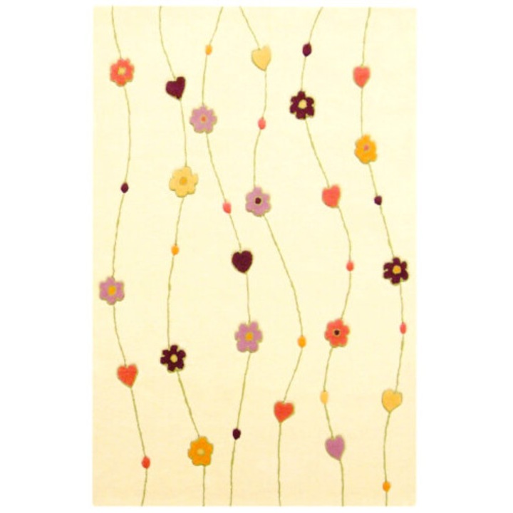 Bakero Covor Dětský koberec Kids Flowers beige (170x240 cm)