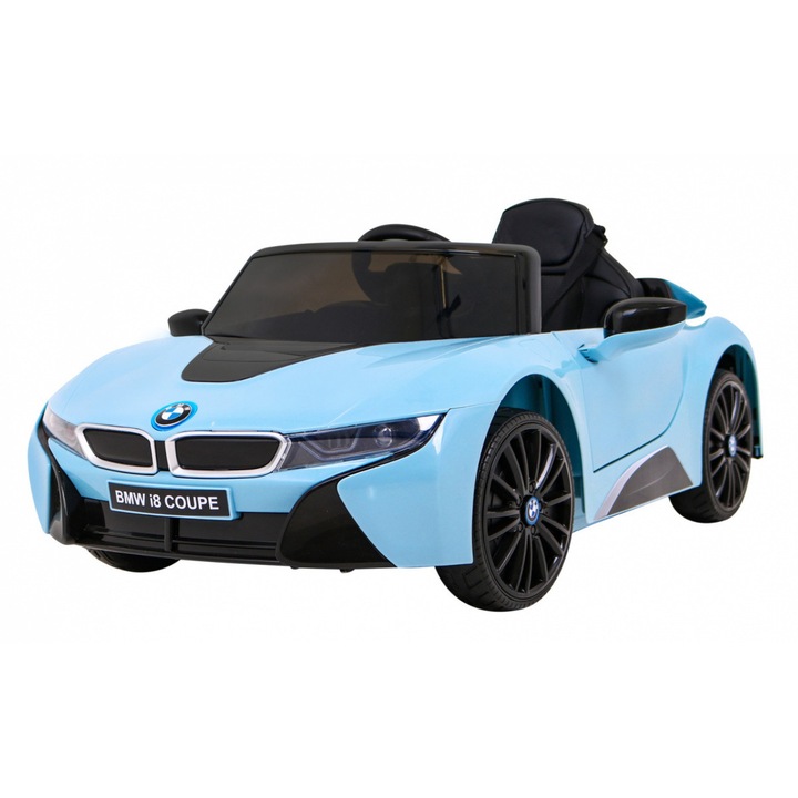 Masinuta electrica Inna BMW I8 LIFT, 2x35W, 12V, albastra, 114x73x46cm, set cu telecomanda