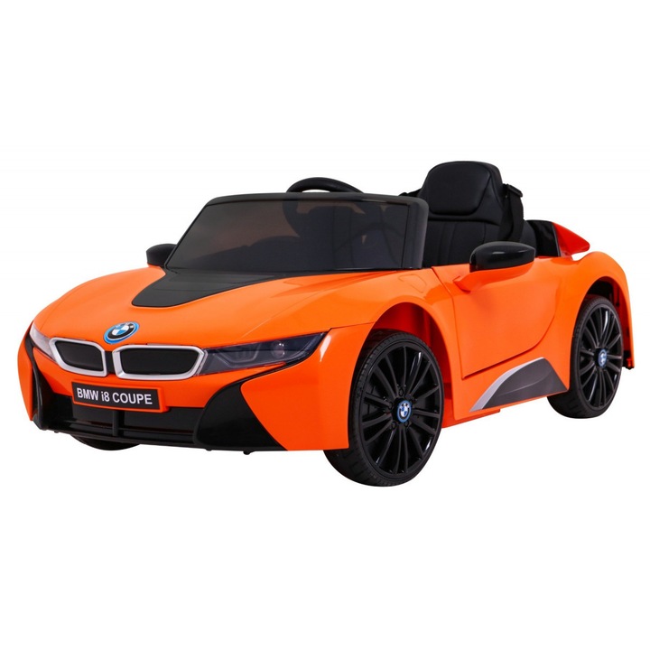 Masinuta electrica BMW I8 LIFT, portocalie, 2x35W, 12V, 114x73x46cm