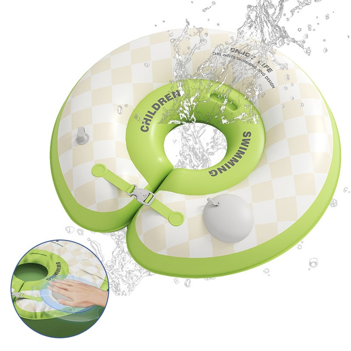Плувен пояс за бебета и деца, 0-8 месеца, Моментално надуване чрез натискане, гладка вътрешна повърхност, подходящ за къпане, плуване в басейн и водни дейности