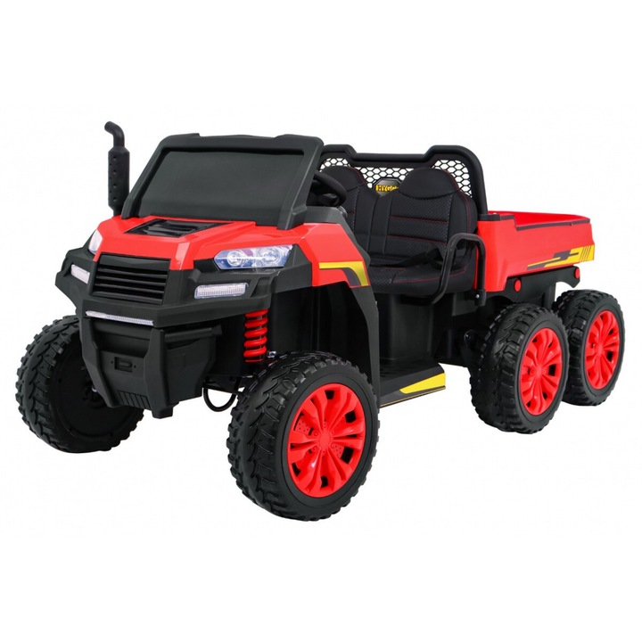 Играчка кола Farmer Truck, червена, 151x77x73 см, с дистанционно управление 2.4GHz, 3 скорости, максимален капацитет 60 кг