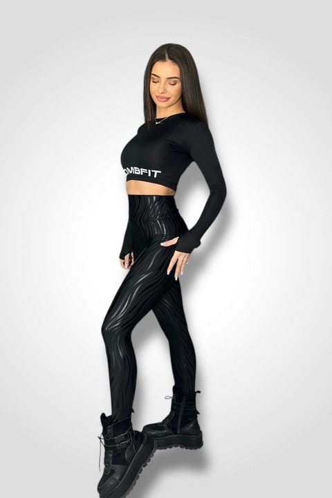 Colanti Midnight Zebra, talie inalta - de dama, pentru toate anotimpurile, Negru