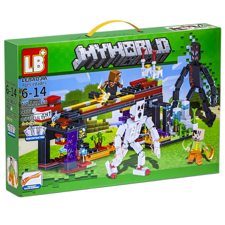Конструктор MyWorld (Minecraft), тип Лего, LB+, 466 части, многоцветен, препоръчителна възраст 6-14 години