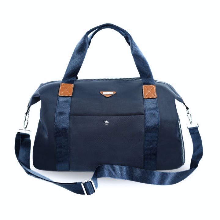 Solier FB50 Lundra női hétvégi táska, vízálló, tágas, állítható pánttal, ideális utazáshoz és edzőterembe, Sötétkék, 55 cm x 32 cm x 20 cm