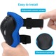 Set de Protectie BOMSTOM® Genunchiere, Cotiere, Aparatori Incheietura, Marimea S, pentru Copii, Potrivit pentru Sport, Ciclism, Role, Trotineta, SkateBoard, Aparatorare Bicicleta, Mansete cu Arici, Echipament Sport Reglabil, Negru/Albastru