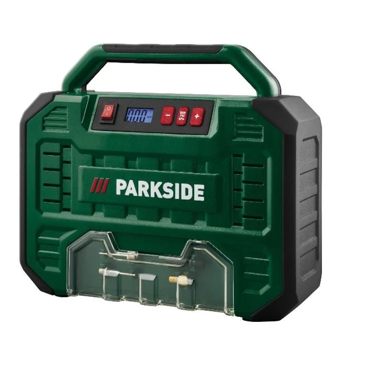 Преносим компресор с цифров дисплей PARKSIDE PMK 150 A1, 12V / 230 V