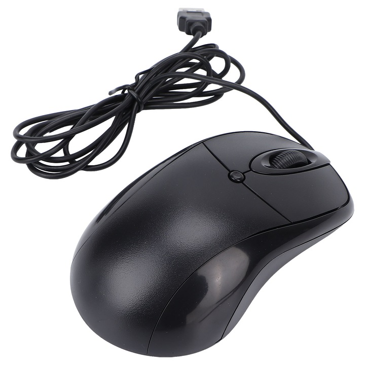 Мишка USB Zeaicos 1200 DPI, кабел 135 см, черна, ергономичен дизайн