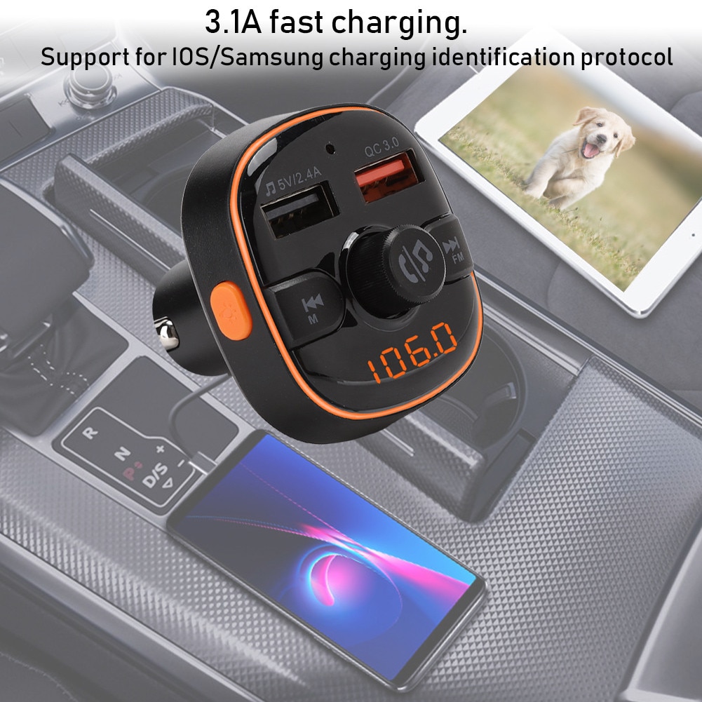 Kit audio Bluetooth 5.0 Zeaicos, transmisor FM, universal, 12V