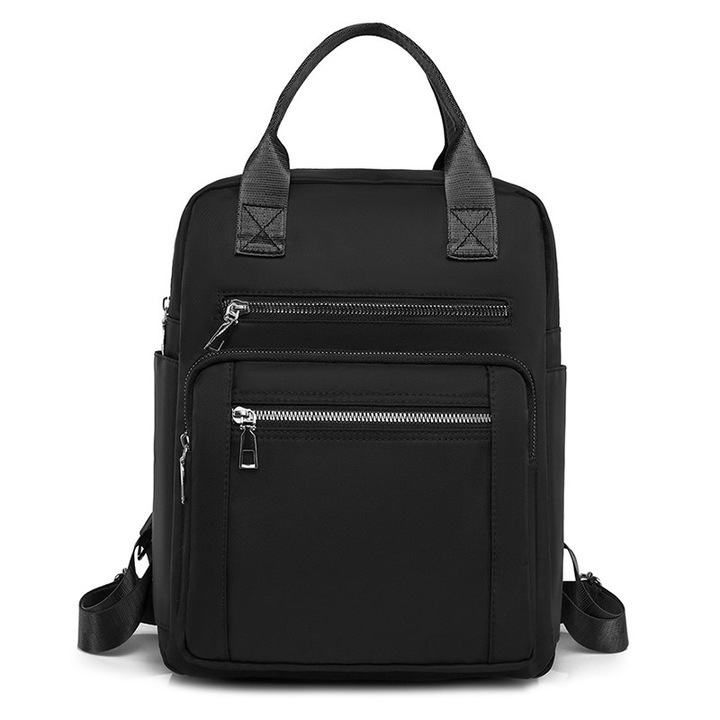 Rucsac, WNANNAN, Nylon, 32x26x12cm, Negru
