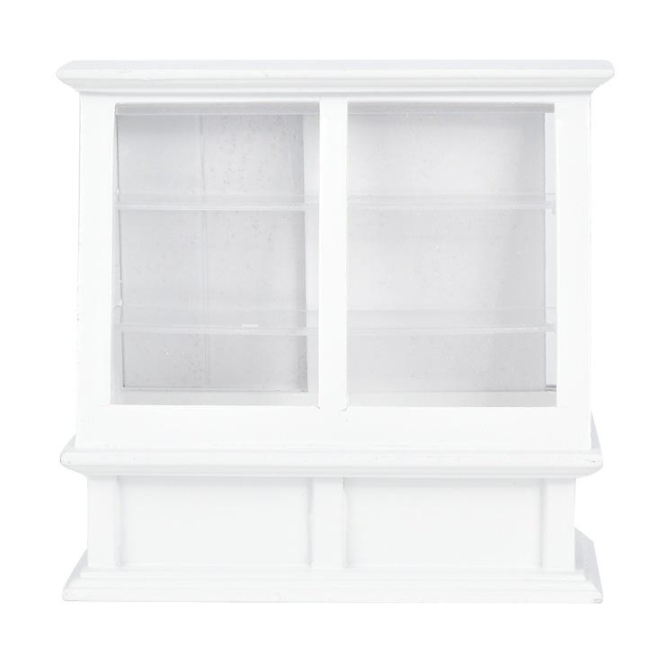 Mobilier miniatural HERUSI dulap prajituri lemn alb 1x12